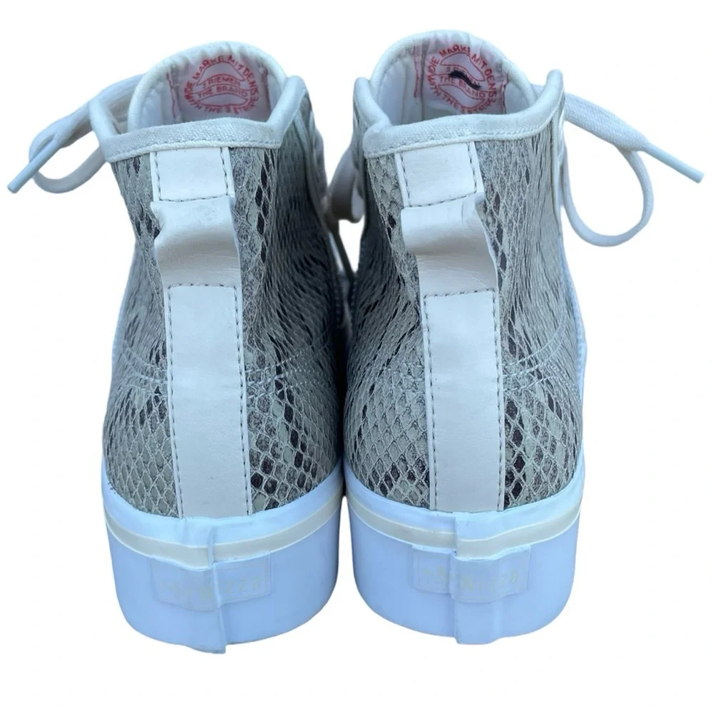 Adidas Nizza Mid Form Lace Up Platforms in Snakeskin and White Size 7.5
